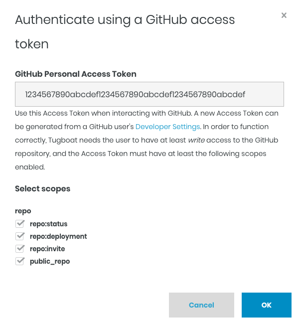Enter authentication details