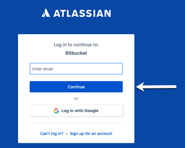 Sign into Bitbucket