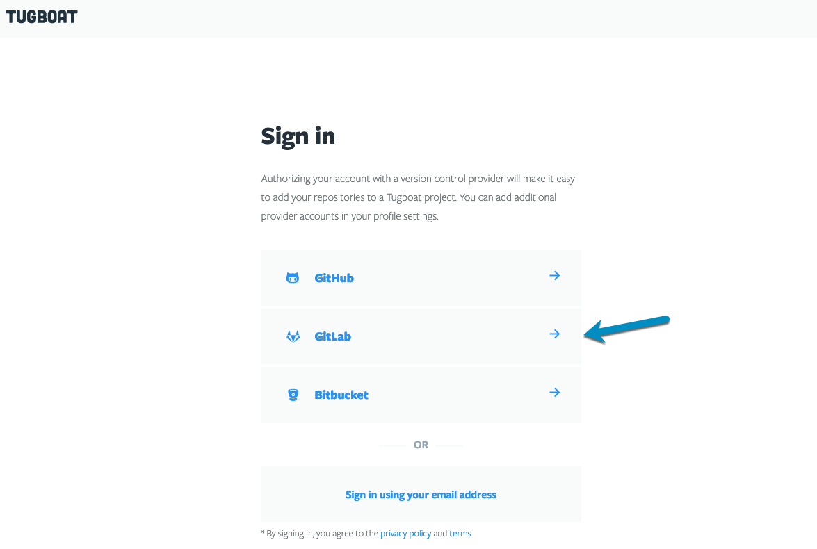 Select GitLab sign in