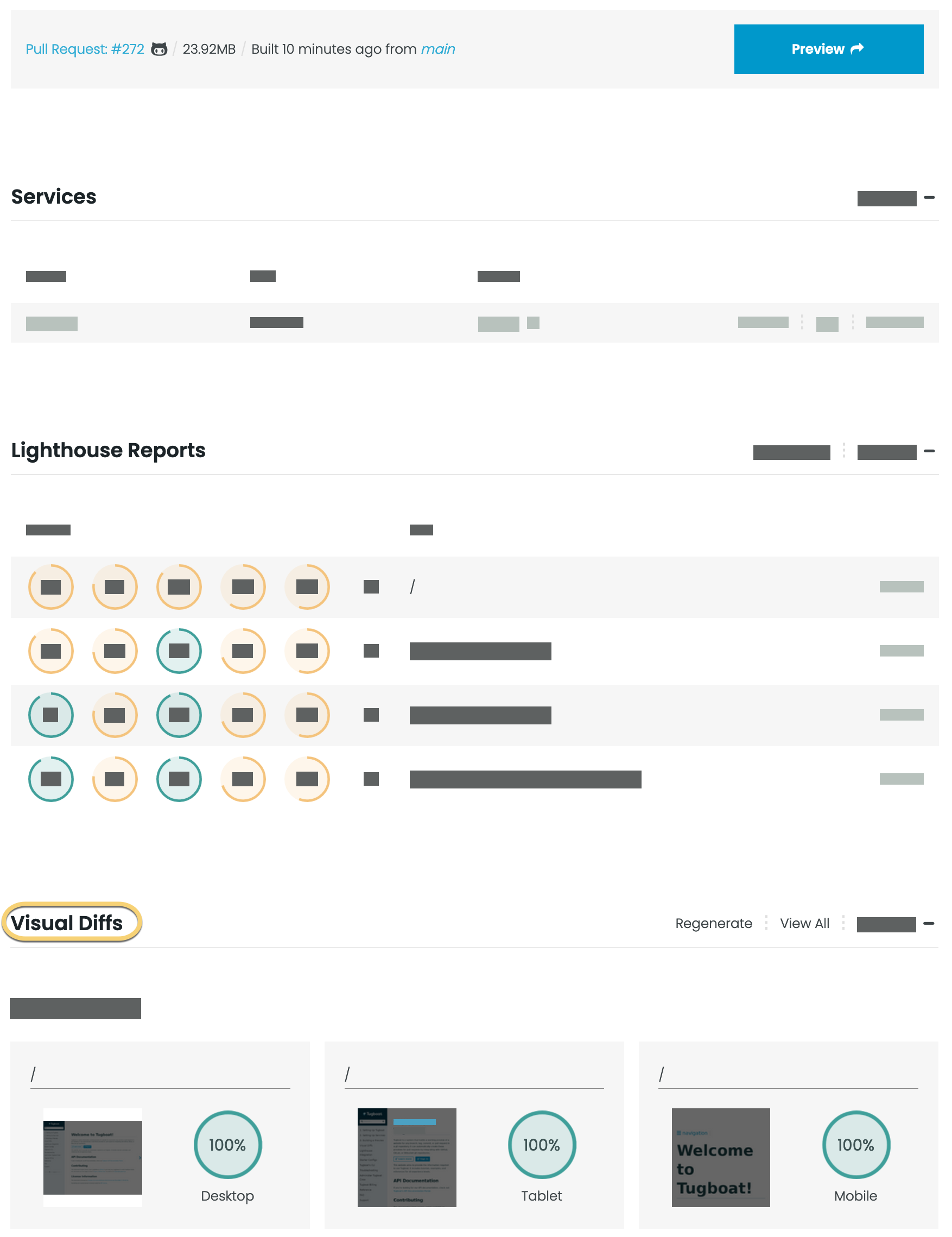 Scroll down to view Visual Diffs